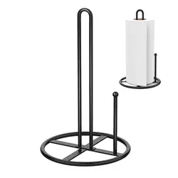Paper Towel Holder Black Kitchen Roll Holder, Premium Stainless Steel, One-Handed Operation Countertop Dispenser