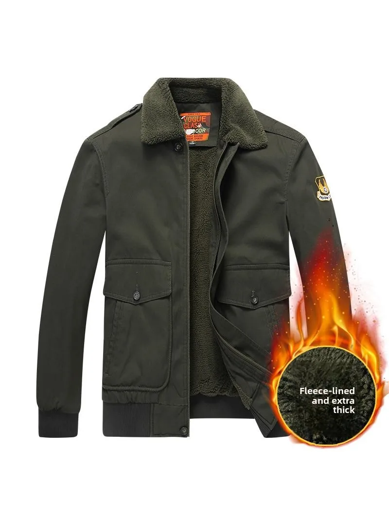 

Утепленная хлопковая куртка для мужчин с воротником из искусственного меха, рабочая одежда, зимняя теплая модная куртка с длинными рукавами на молнии