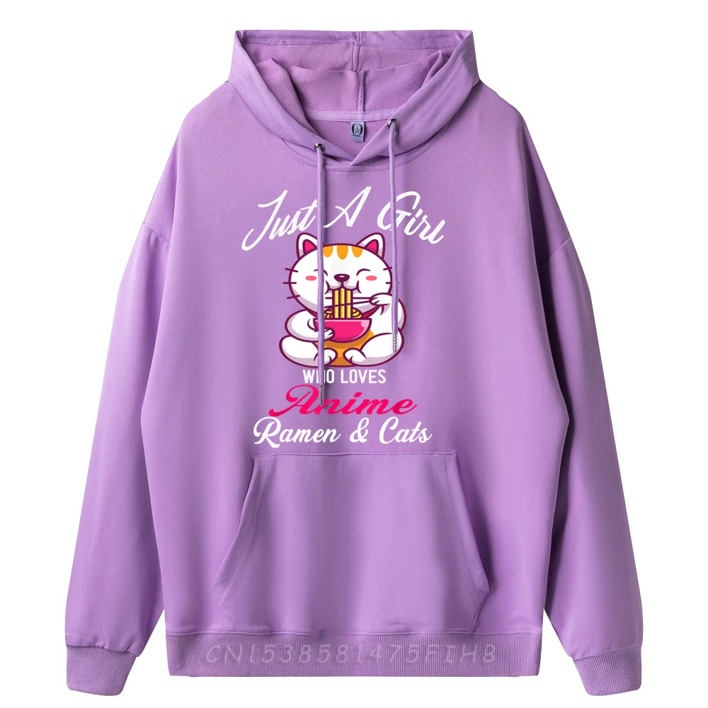 Just A Who Loves And Ramen And Cats Grahpic Pullover Christmas Group New Pullover Hoodies