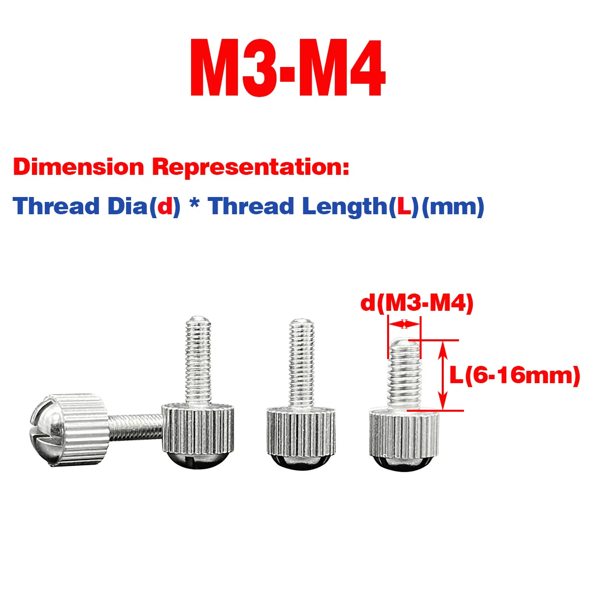 

Nickel Plated Round Head Cross Groove Knurled Knob Case Panel Locking ScrewM3-M4