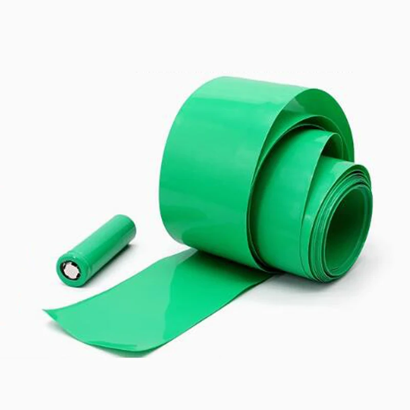 أنبوب الانكماش PVC الأخضر 18650 بطارية ليثيوم حزمة طبقة التعبئة والتغليف 21700 أنبوب انكماش التغليف لحماية البطارية