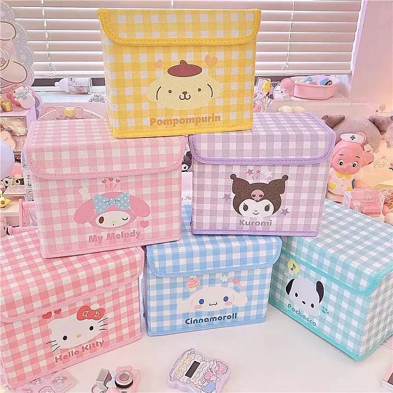 Sanrio My Melody Cartoon Desktop Storage Box Hello Kitty Kuromi Jade Gui Dog Cosmetics Underwear Stationery Toy Storage Box