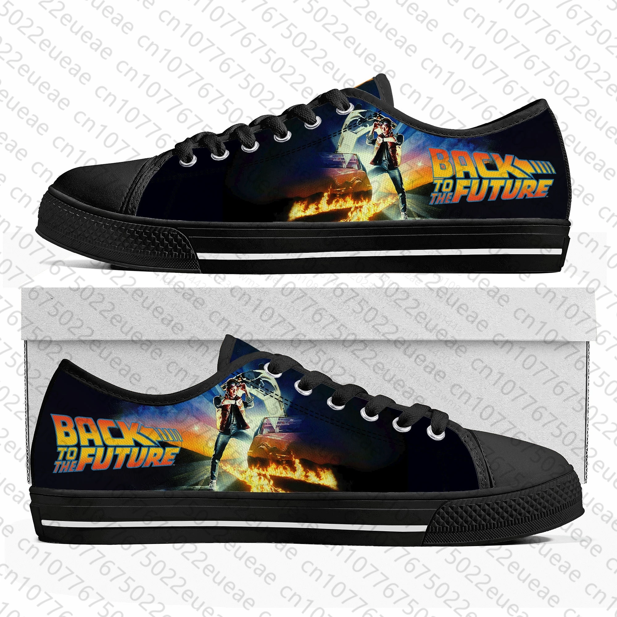 Back To The Future Delorean Low Top Sneakers Mens Womens Teenager Canvas Sneaker Casual Custom Made Shoes Customize Shoe