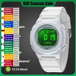 BERNY Sports Digital Electronic Wristwatches Luminous Alarm Waterproof Calendar Multifunctional Outdoor Fashion Student Watch