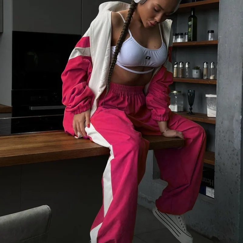 Jogger Sweatsuit Broek Sets Herfst Vrouwen Tweedelige Trainingspak Herfst Losse Lange Mouw Zip Up Sweatshirt Lange Broek Outfits