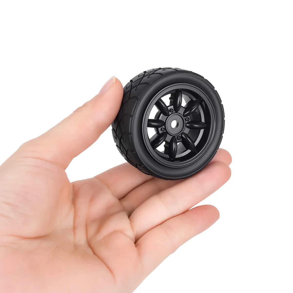 57MM Rubber Tire Plastic Wheels Rim with 12mm Hex for 1/10 1/12 for RC Rally Racing Car TAMIAY M03 M04 M05 MB01 MF01 XM01 SW01 view 3