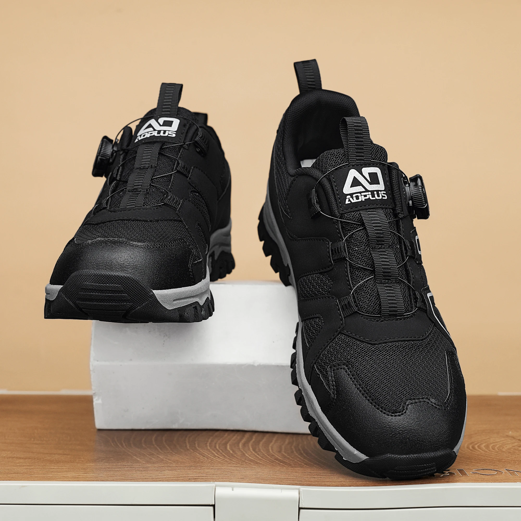 أحذية المشي لمسافات طويلة الجديدة للرجال، أحذية رياضية مريحة للمشي والرحلات في الهواء الطلق، أحذية متينة للسفر باللون الأسود والرمادي والكاكي عالية الجودة #4