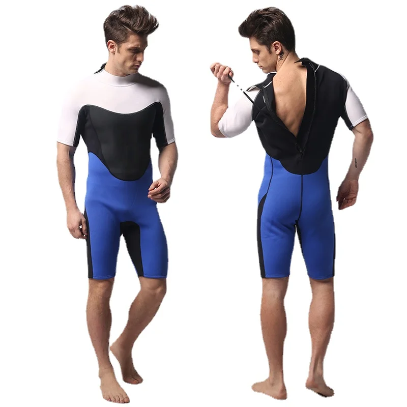 Man 3mm Neoprene One-piece Wetsuits Nylon Fabric Short Diving Suit Surf Clothing Surf Diving Equipment Winter Swimsuit