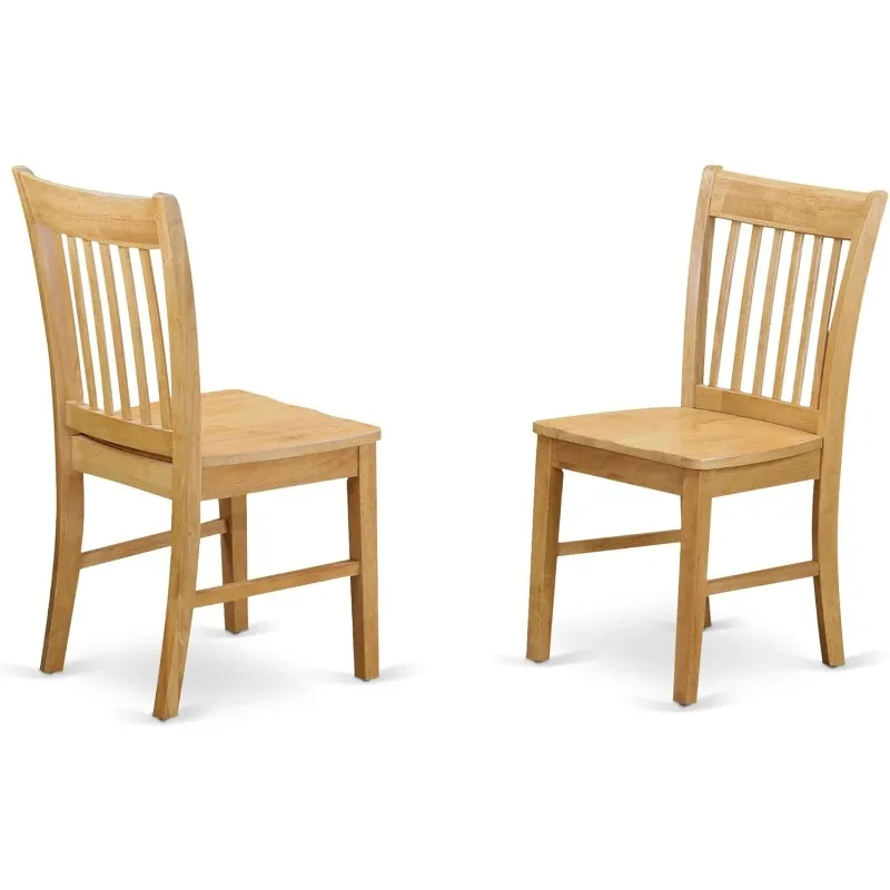 

Norfolk Dining Slat Back Wooden Seat Chairs, Set of 2, Oak