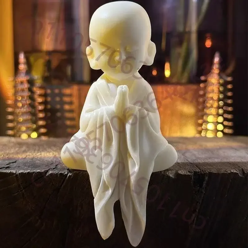 Zen Young Monk Decorative Figurines Buddhist Figure Sculpture Cute Home Room Office Garden Decoration Ornaments