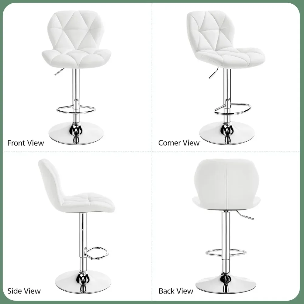 Height Adjustable Swivel Barstools PU Leather Counter Stools with Backrest for Home Bar Kitchen Tall Chairs Customized