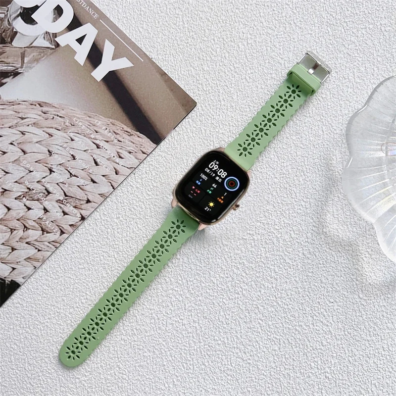 Pulseira de relógio de silicone para Amazfit, alça de renda para GTS 4, 3, 2, 2e Mini, GTR 4, 3, 3, Pro, 2e, stratos 2/3, 20mm, 22mm lite