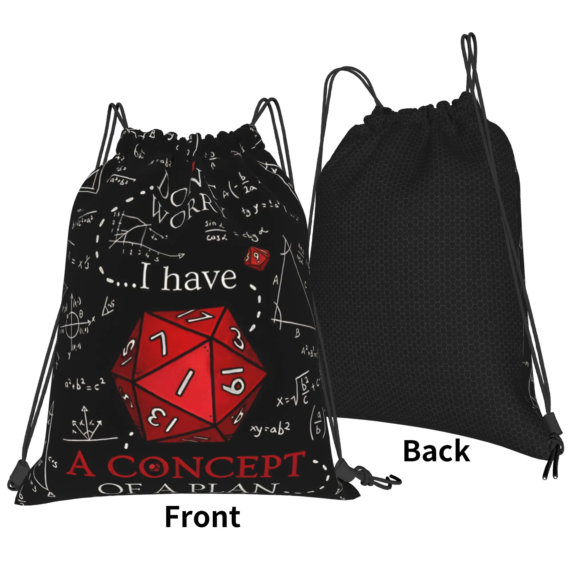 DND I have a plan Portable Sports Riding Gym Drawstring Storage Sporty Backpacks