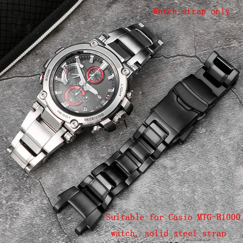 

Suitable for G-SHOCK series Casio 5544MTG-B1000 Steel Heart Solid Precision Steel Business Watch Strap