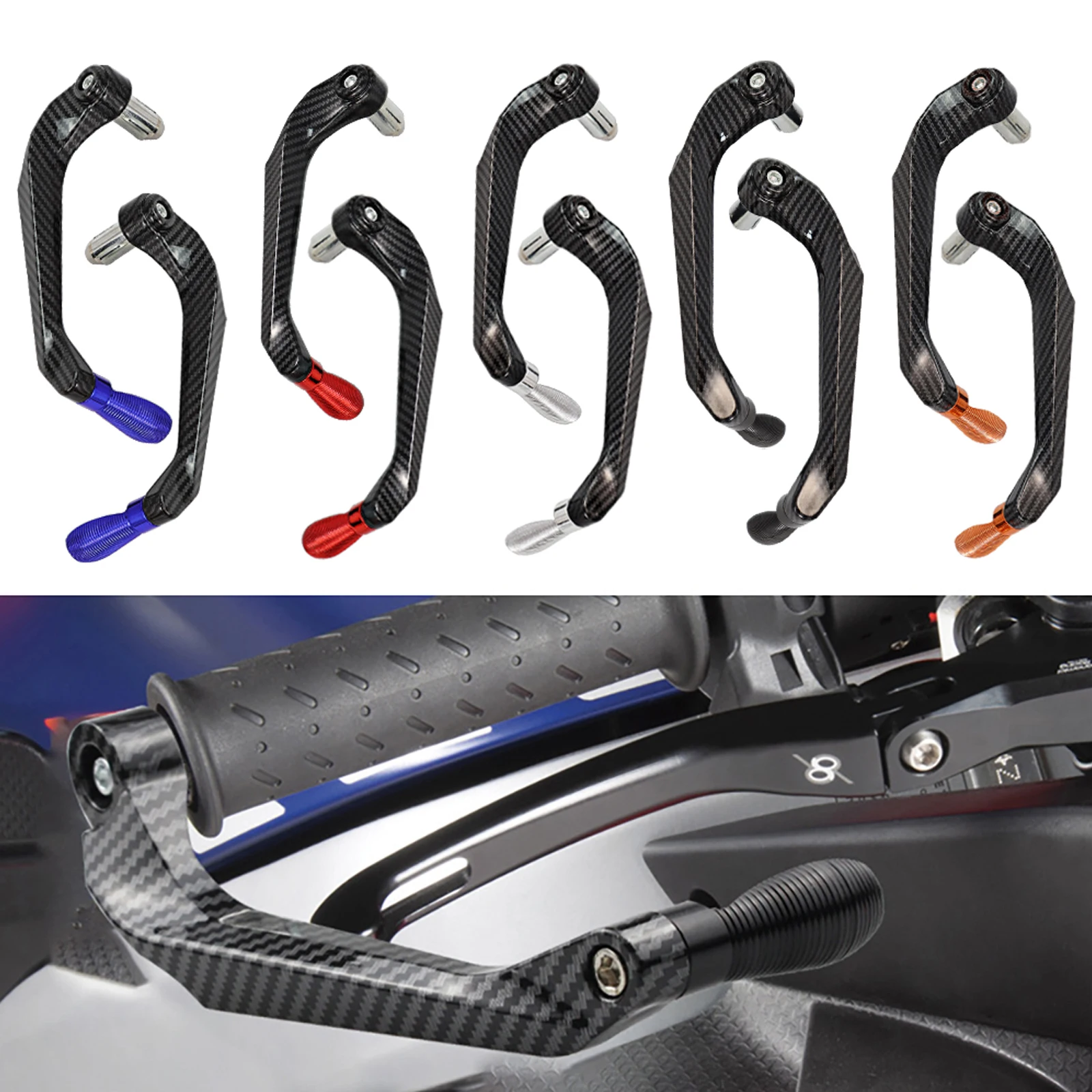 5Colors Motorcycle CNC Aluminum Handlebar Brake Clutch Lever Hand Guard Protector Gear Modification Accessories Handguard Shield