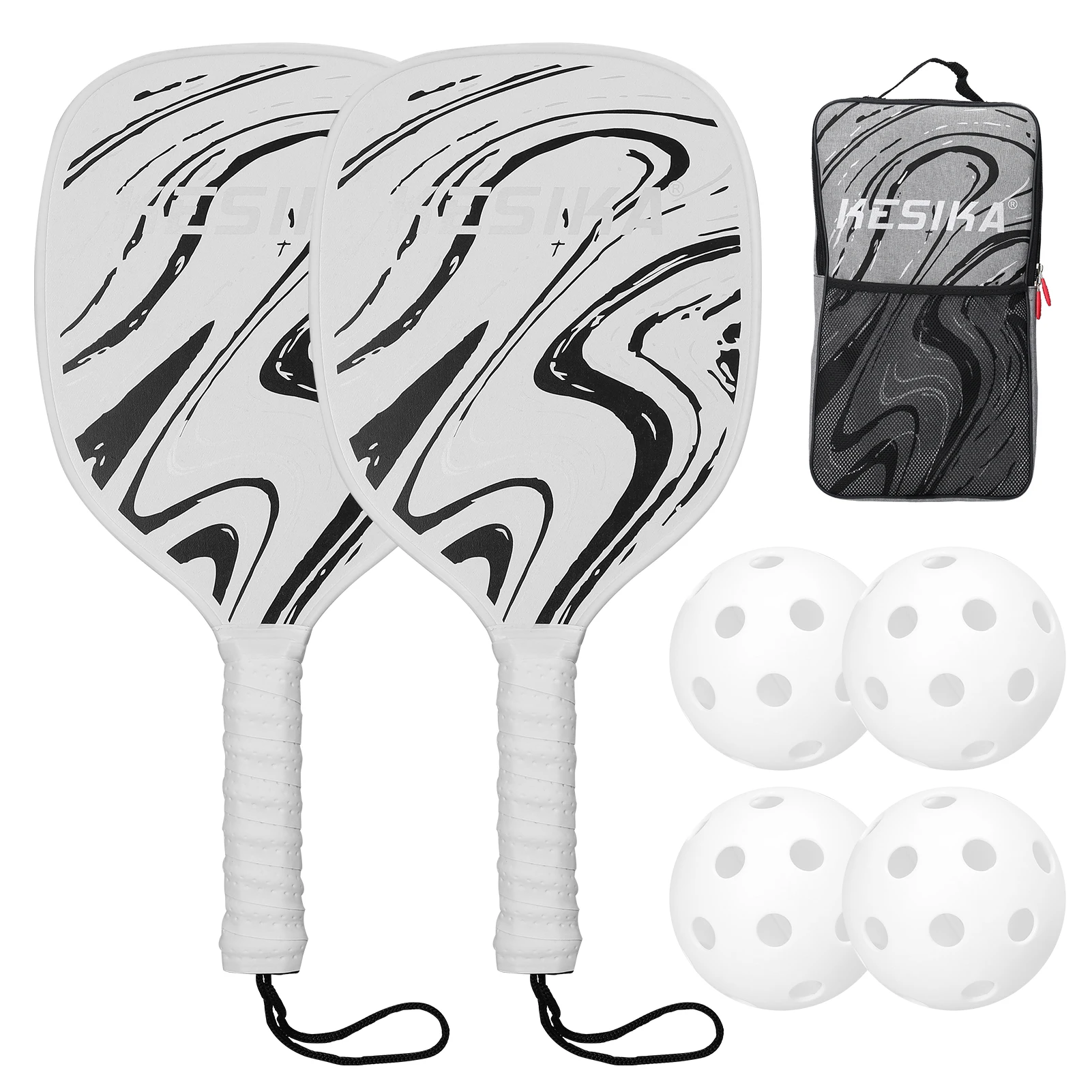 Pickleball Rackets Set Pickleball Paddle Set of 2 Rackets and 4 Pickleballs Balls Pickle-Ball Racquet with Balls Sports