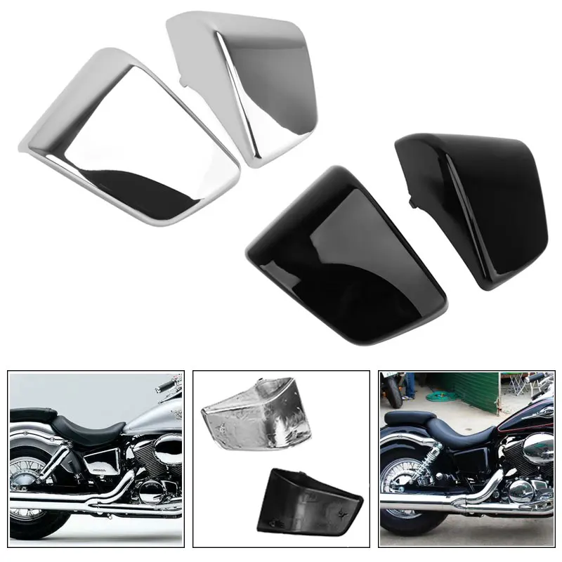 Couvercle de carénage de batterie côté droit, magasins ABS de moto, noir chromé, Honda Shadow, ACE, VT400, VT750, VT 400, 750, 1997-2003