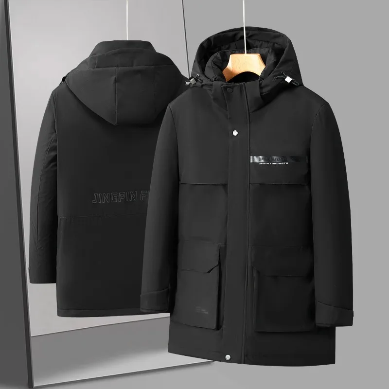 High Quality Winter Men's Down Jacket Windbreaker Jacket Thick Thermal Hooded  Down Parkas Male Business Casual Warm Hooded Coat