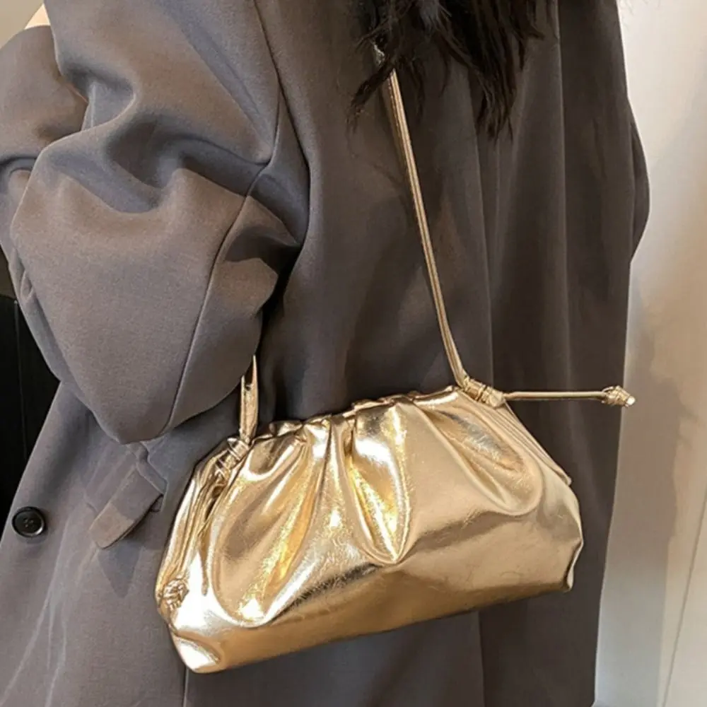 

Portable Korean Style Soft PU Shoulder Bag Dumpling Small Wallet Banquet Cloud Bag Handbag Lipstick Bag Party Clutch Bag Outdoor