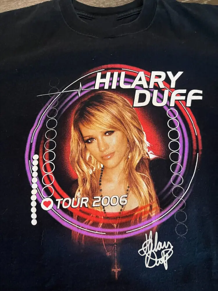 

Vtg Hilary Duff Tour 2006 Cotton Black Full Size Unisex Shirt