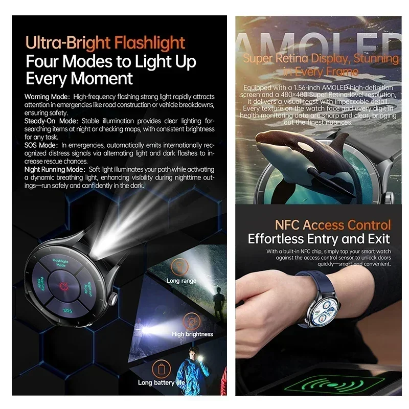 2025 جديد الرعاية الصحية ECG + PPG ساعة ذكية دقيقة الدهون في الدم تحليل ضغط الجسم AI صوت BT دعوة IP68 مقاوم للماء Smartwatch