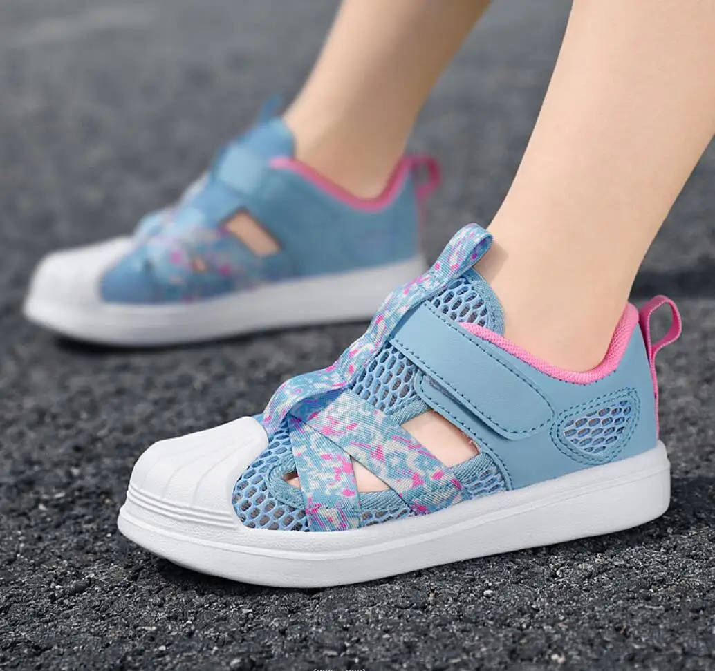 Moda bambini scarpe Casual morbide ragazze leggere Chunky Air Mesh Sneakers Kid Summer 4 5 6 7 8 Princess Net calzature sportive coreane