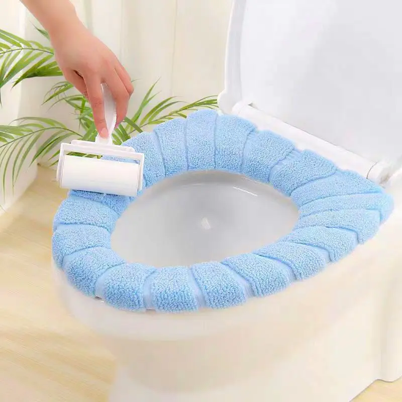 Toilet Seat Mat Device Plus Fleece Pad 2Pcs Household Toilet Ring Four Seasons Universal Toilet Seat Cover Seat Cushion