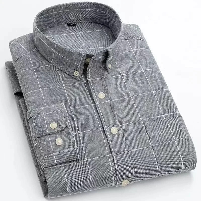 2023 Men's Clothing Spring Summer Autumn Thin Fashion Business Casual Formal Plaid Button Comfortable Turn-down Collar Shirts