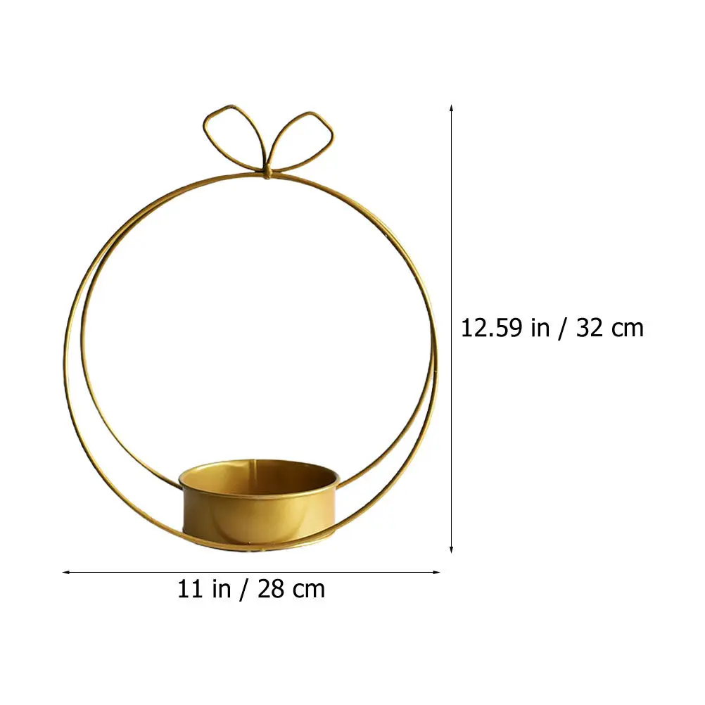 1Pcs Iron Art Flower Basket Hand-Held Metal Floral Art Basket Creative Round Ring Design for Wedding Party Home Office Decor