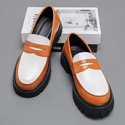 Maat 38-46 Zakenlieden Le Fu Schoenen Heren Casual Comfortabele Mode Grote Hoofd Leren Schoenen Britse Stijl Muziekfeest Sociale Schoenen