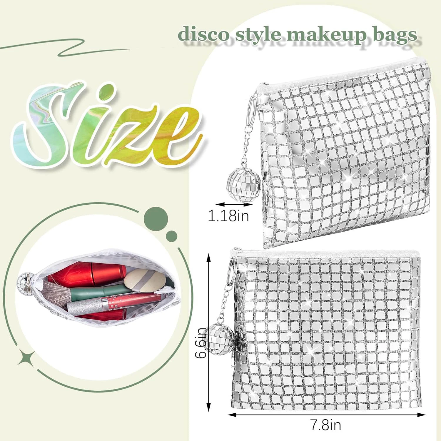 Косметички для дискотеки, костюм для девичника, Нового года, 70-е, 80-е, 90-е Сувениры для диско-вечеринки