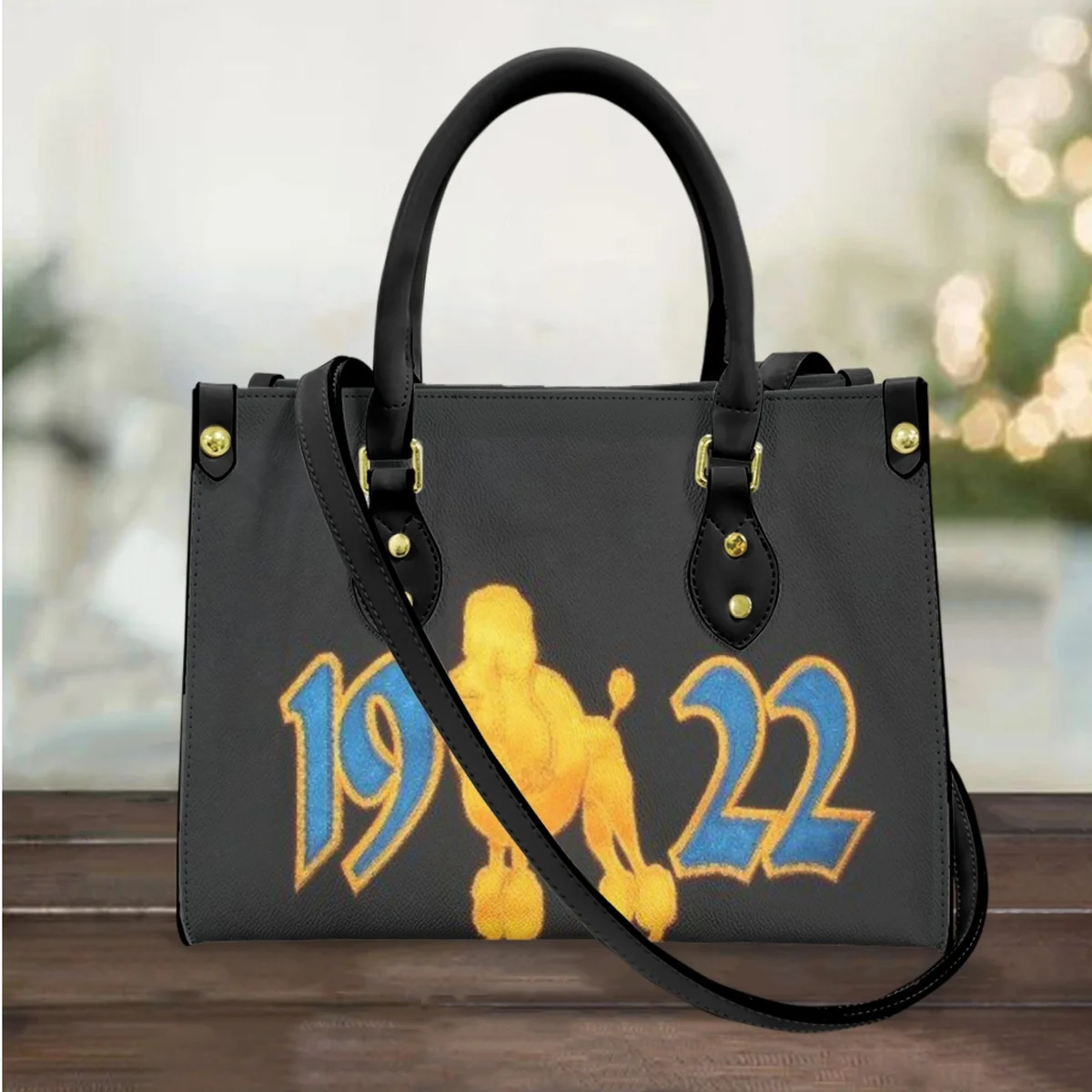 

Cute Poodle Print Women Leather Tote Bag Sigma Gamma Rho Elegant Ladies Daily Handbags High Quality Messenger Bag Female Gift