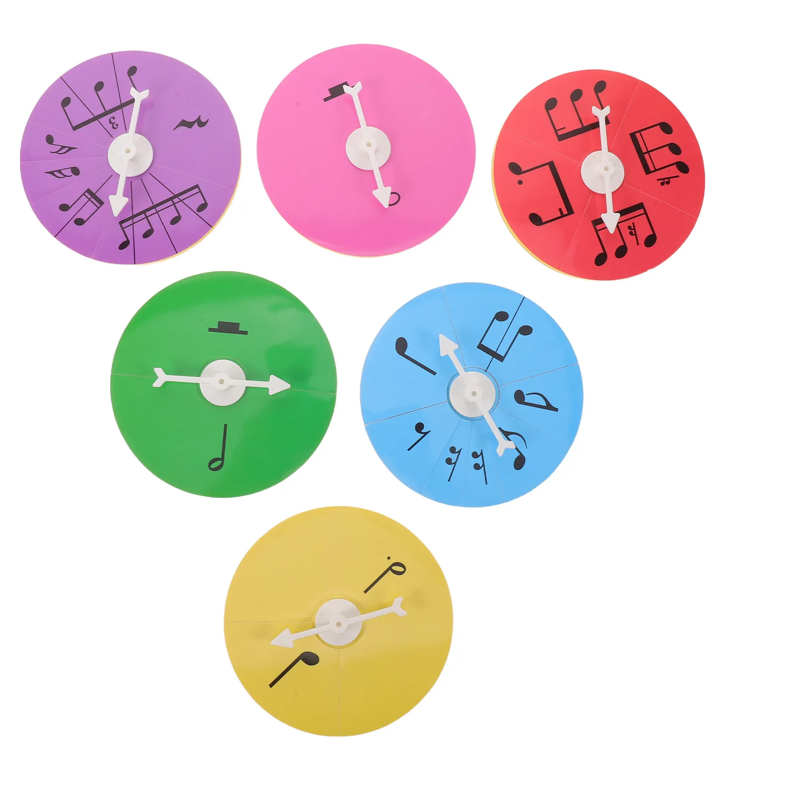 6Pcs Music Education Tools Classroom Note Teaching Turntable 4.72 Inch Interactive Rhythm Training Wheel Beginner Music Theory