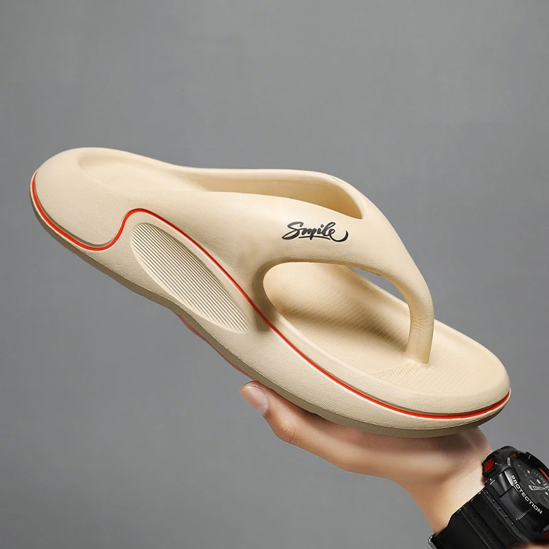 Flip-Flops for Men and Women Summer 2025 New Outer Wear Non-Slip Anti-Odor Flip-Flops Thick-Soled Beach Slippers