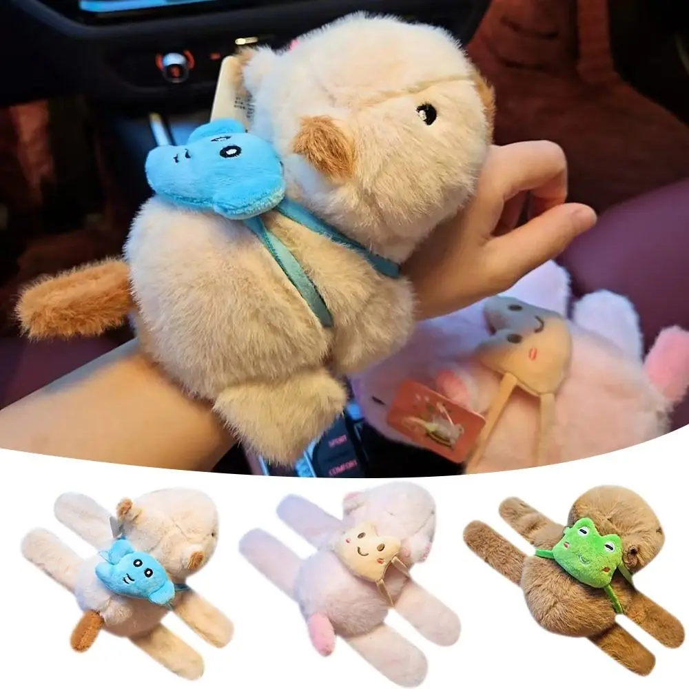 Kreative Plüsch Capybara Slap Armbänder Cartoon Gefüllte Puppen Capybara Slap Armband Huggers Slap Spielzeug für Kinder Geschenk