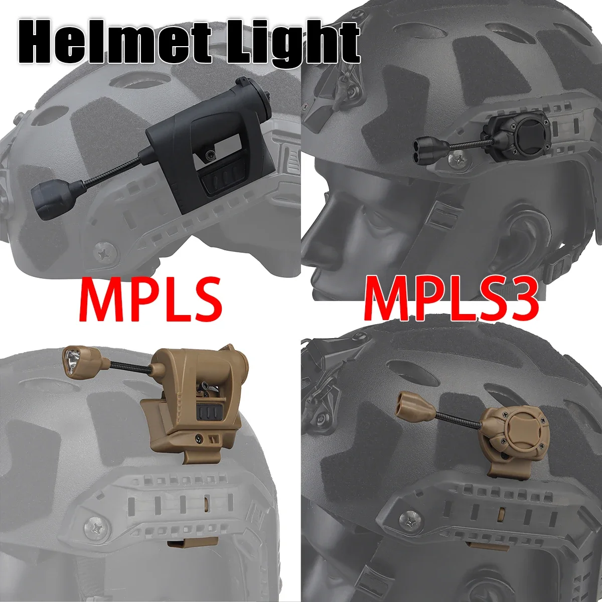 Tactical MPLS FAST Helmet Light MPLS3 Charge MPLS 4 Mode Green Red IR LED Lamp Energy Saving Hunting Airsoft Weapons Flashlight