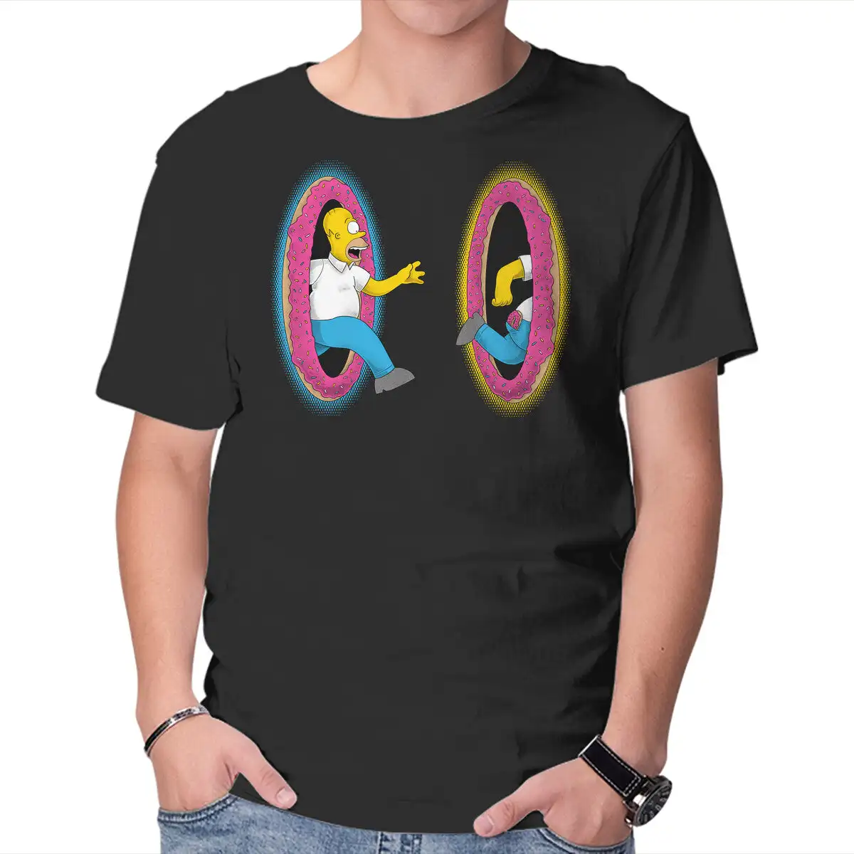 Portal Donuts Anime Graphic T-shirts For Men Clothing Women Short Sleeve Tees New Arrivals Unisex Summer