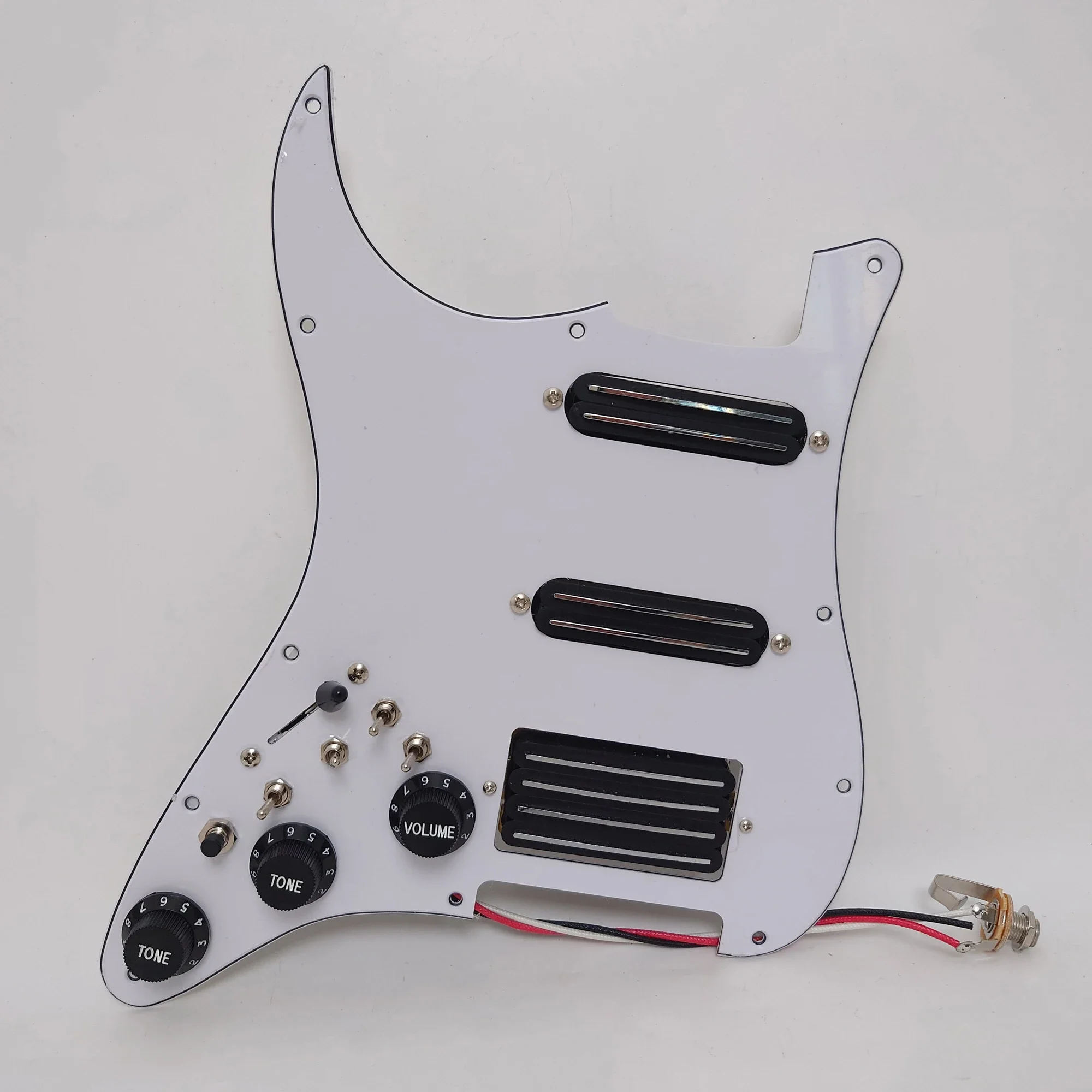 Left Hand HSH Prewired Loaded Pickguard with Coil Splitting Humbucker Pickups Set for ST Electric Guitars Replacement Parts