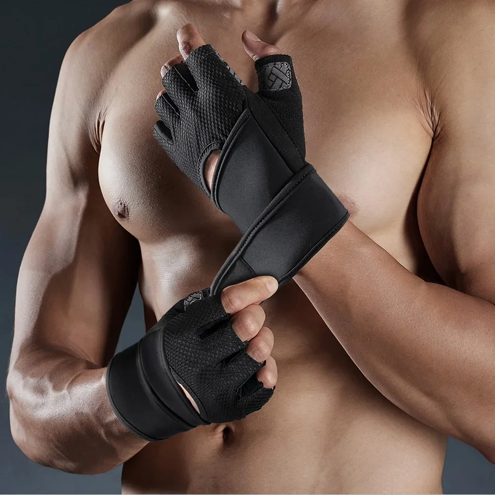 Sports Gym Gloves Half Finger Breathable Anti-skid Cycling Weightlifting Training Body Building Fitness Workout Protector Glove