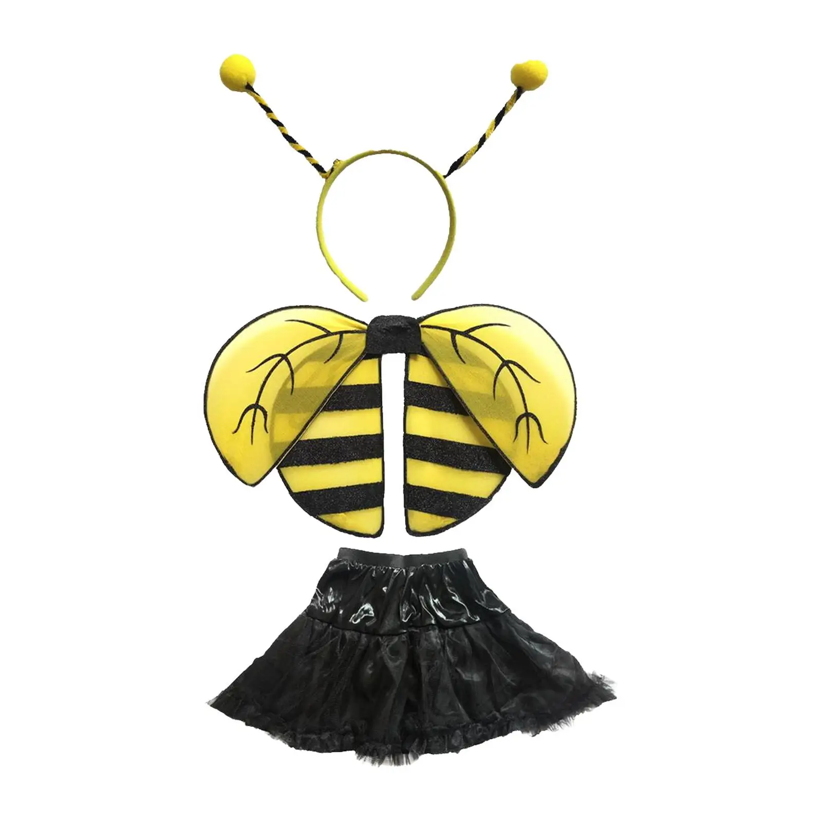 Bee Costume Kit Women Photo Props Cosplay Headband Fairy Wing Cv Masquerade Party Favors Role Festival Kids Girls