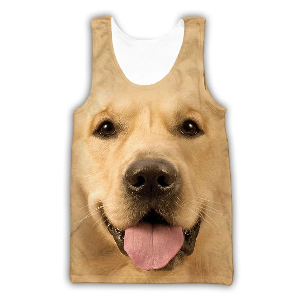 Summer Funny Animal Dog 3D Print Tank Tops Men Women Oversized Fitness Gym Vest Harajuku Casual Sleeveless T Shirt Men Clothing