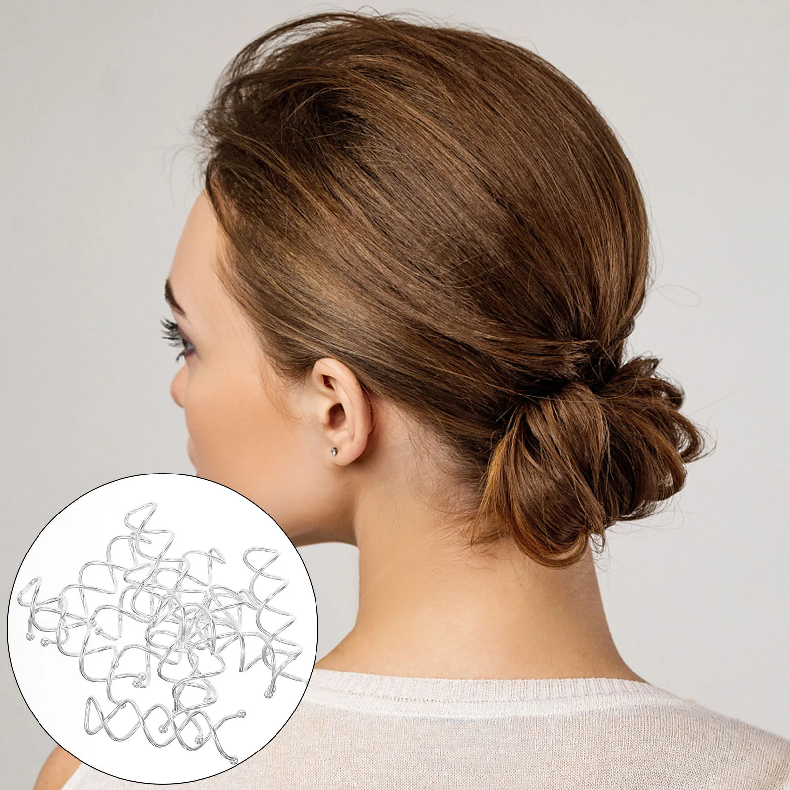 

20pcs Spiral Clips Durable Metal Women Girls Bride Wedding Hairpin Long Hair Bun Bride Hairpin Style Accessories