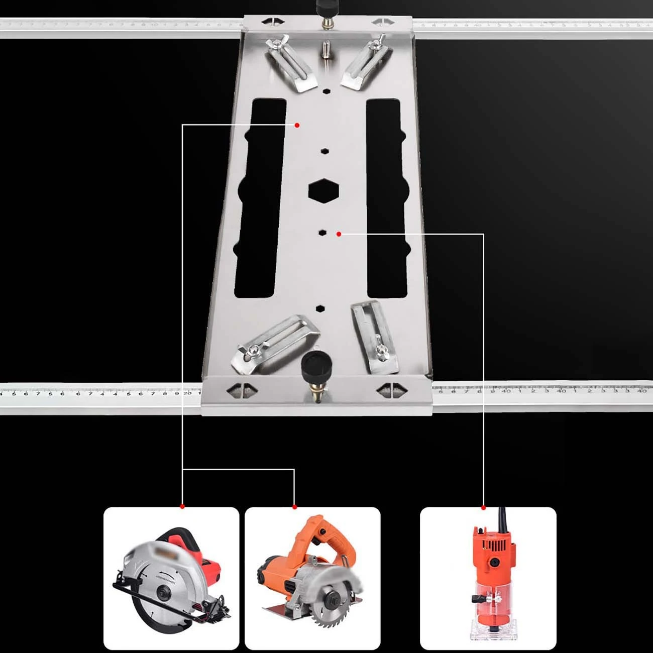 Imagem -04 - Multifuncional Madeira Máquina de Corte Saw Guia Trilho Borda Guia Posição Ferramenta de Corte Router Milling Tools 7