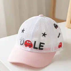 Gorra de béisbol con visera para niños, gorro con visera, estilo coreano, malla de ojos grandes, transpirable, informal, Verano