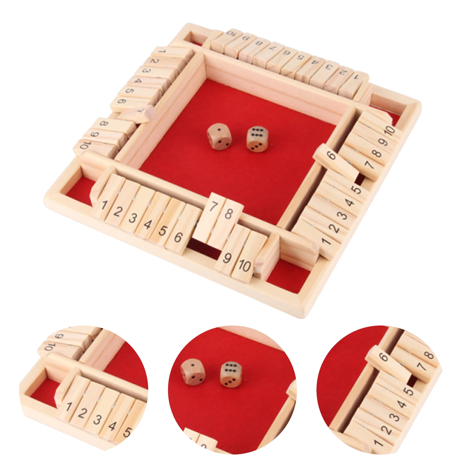 

Деревянная настольная игра Shut The Box для 2-4 игроков: классическая игра с кубиками и головоломками, развивающая математические навыки, для всей семьи и вечеринок