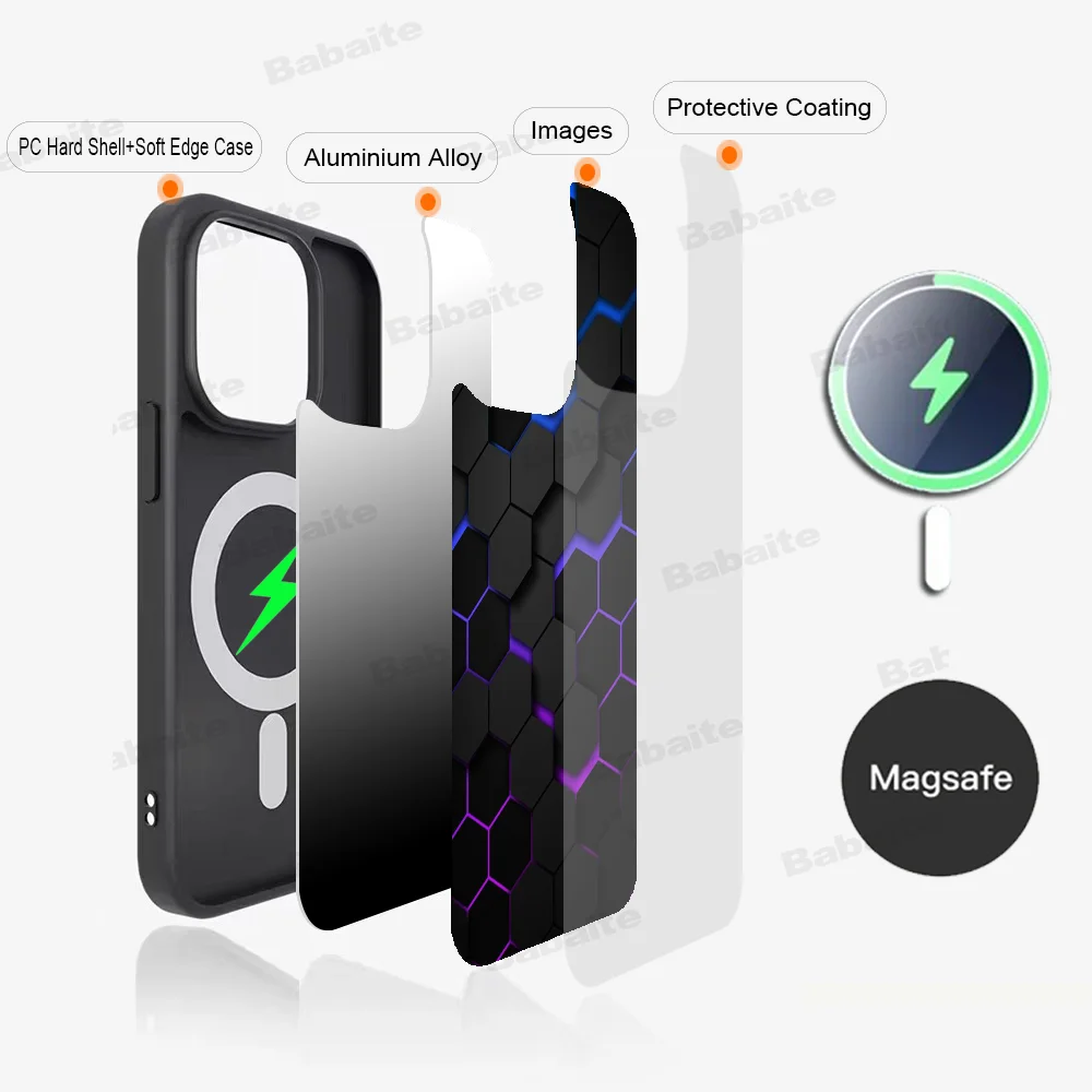 Luxury Geometry Cool Phone Case Magnetic Case For iPhone 14 13 12 11 15 Pro Max Plus Mini For Magsafe Wireless Charge Cover image 2