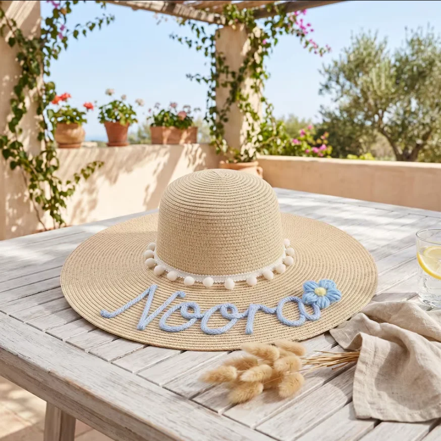 Personalised Beach Hat, Fedora Hat, Custom Straw Hat, Hen Party Hat, Honeymoon Hat, Wedding Beach Hat, Monogrammed Straw Hat