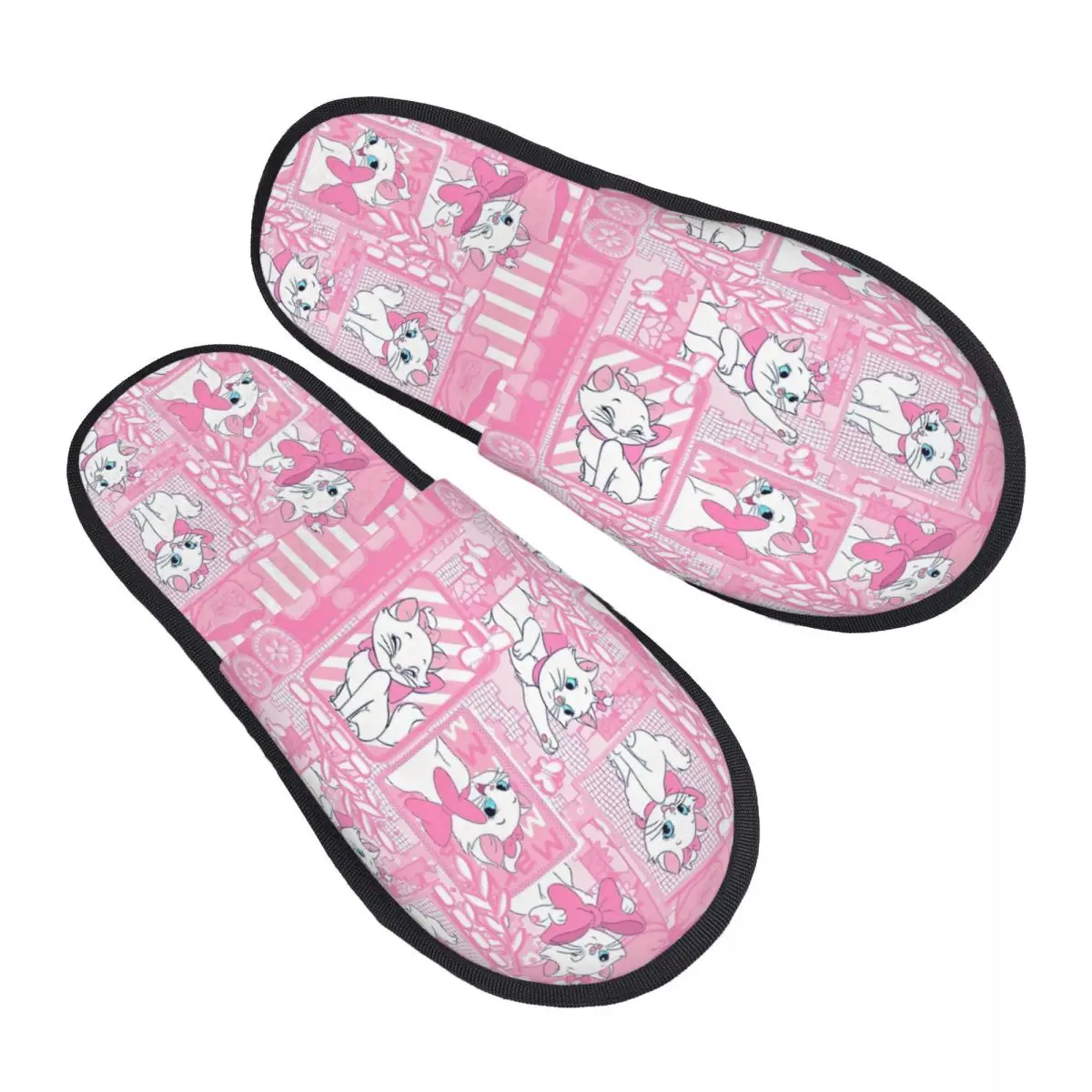

Custom Marie Cat House Slippers Women Soft Memory Foam Animation Slip On Hotel Slipper Shoes