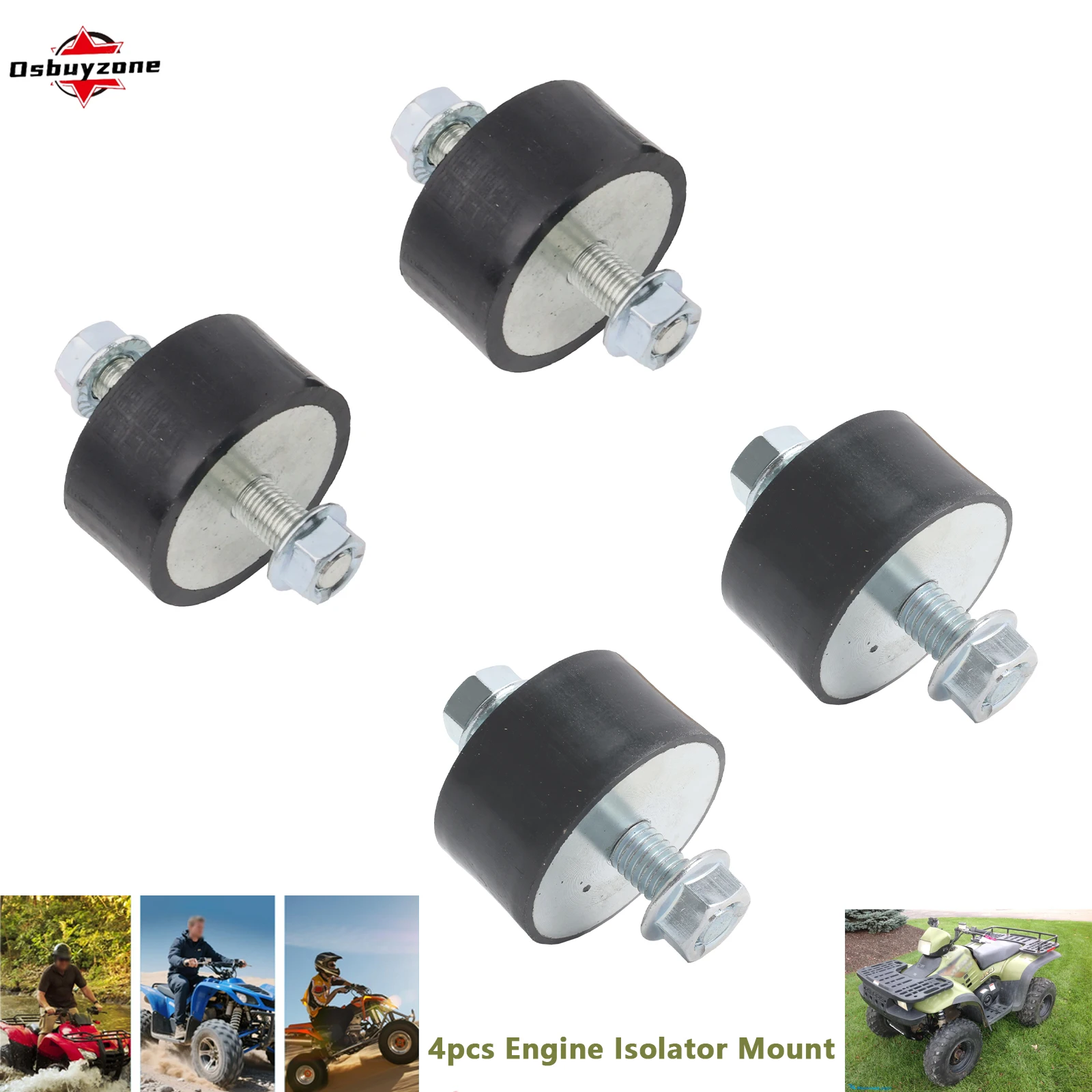 

4pcs Front&Rear Engine Motor Top Mount Isolator Rubber for Polaris Sportsman 335 400 450 500 700 800