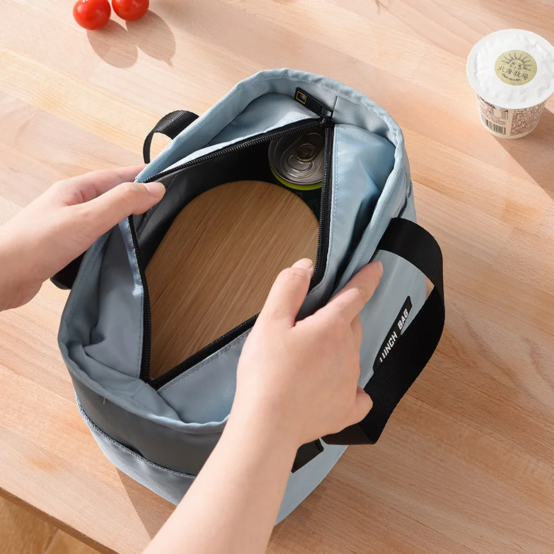 Insulated Handheld Lunch Bag Large Capacity Waterproof Leak-proof Wear-resistant Portable Picnic Bag